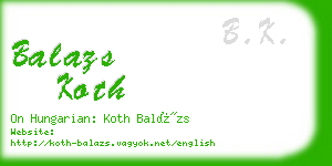 balazs koth business card